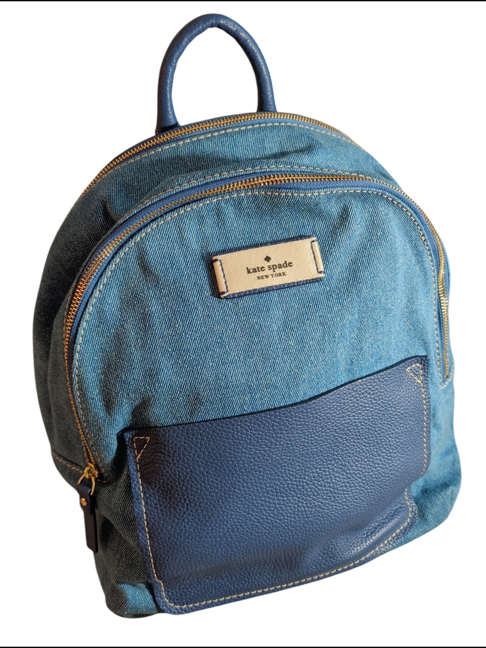 kate spade Denim & Navy Leather Pocket Mini Backpack